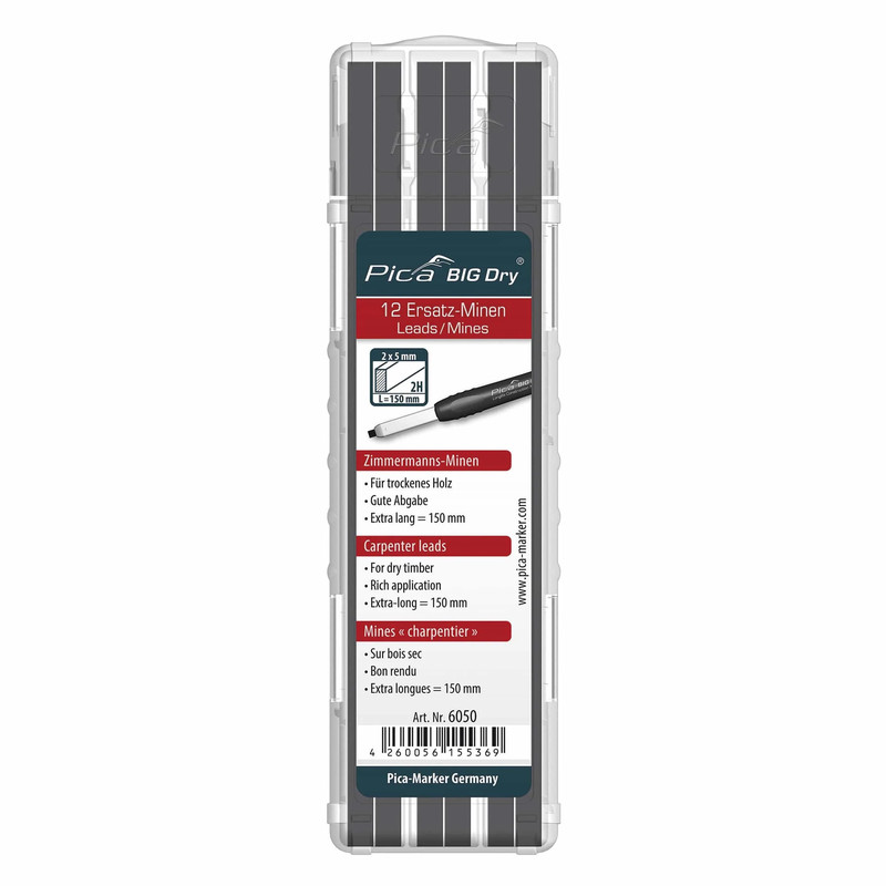 BIG Dry Graphite Refill - 12 Piece - Color:Black - Types:2H - Hard